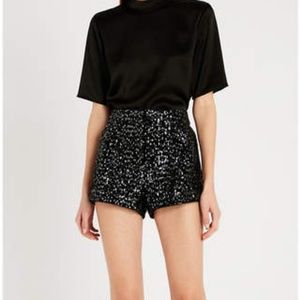 MAJE Sequin-Embellished Shorts, Size 0